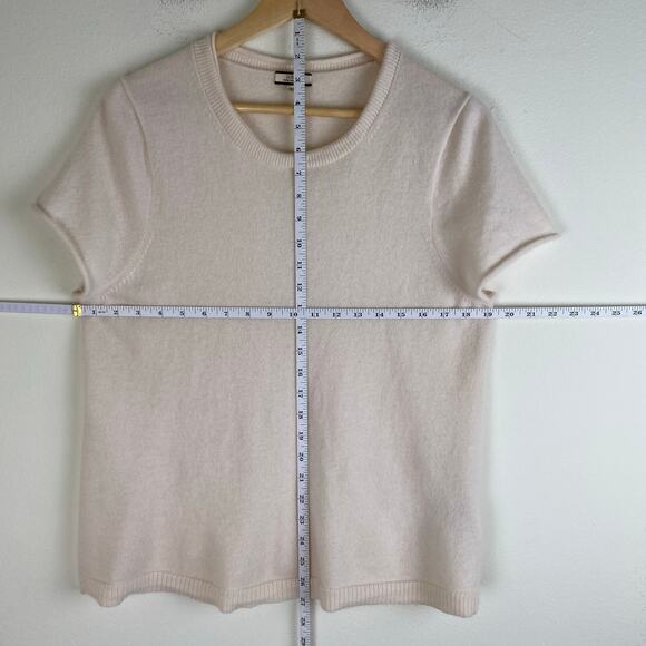 🛑SOLD🛑 J. Crew 100% Cashmere Relaxed T-Shirt Size XXL Milk Cream Top Sweater Old - Picture 12 of 12